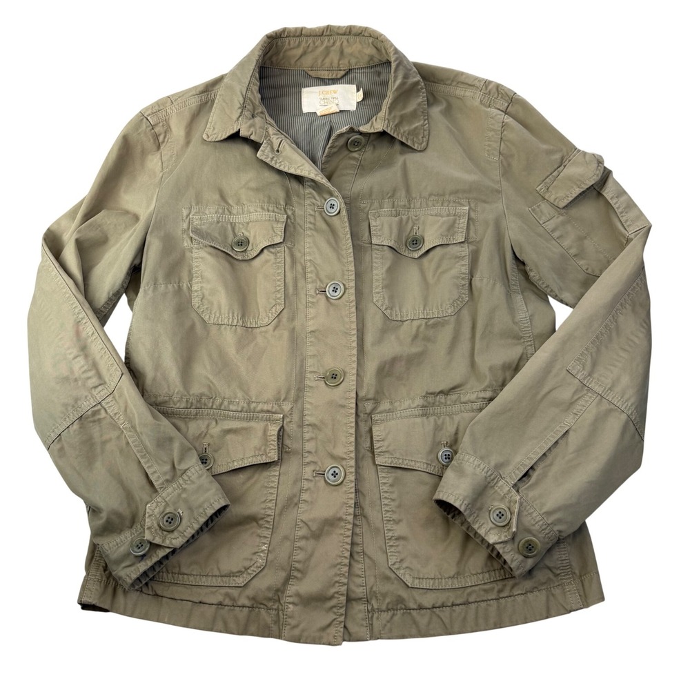 J.Crew Classic Twill Chino Field Jacket Olive Military Utility Barn Coat S‎